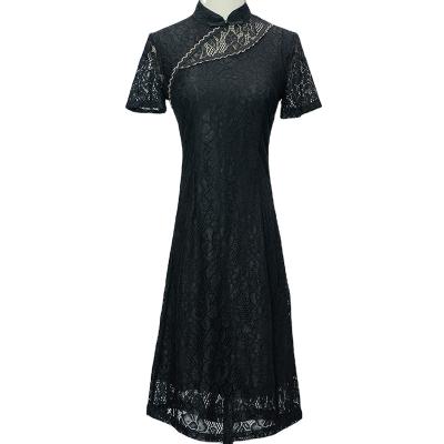 China Various New Modern Cheongsam Qipao Chinese Style Soft Promotional Black Dress For Dancing for sale