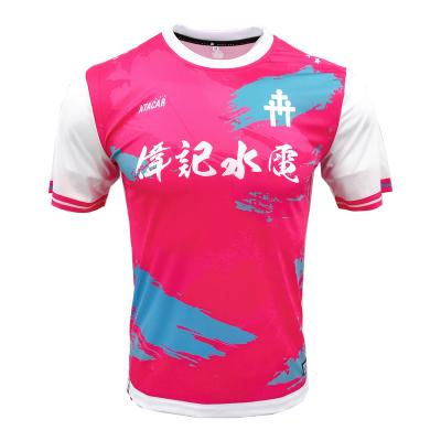 China Wholesale custom tank tops pink short set custom sleeve splatter soccer jersey for sale