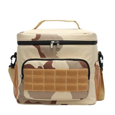 China Outdoor Sport Travel Hiking Oxford Outdoor Waterproof Wear-resistant Cloth Lunch Bag Portable Tactical Insulation Camping Camouflage Molle Lunch Packing Bag for sale