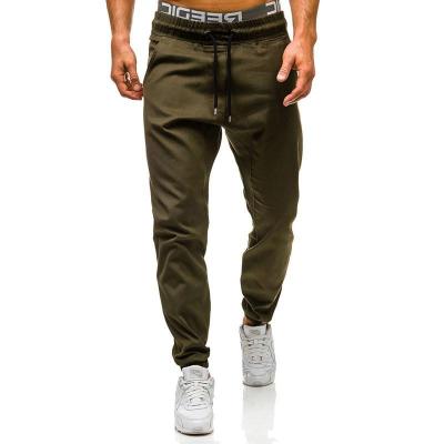 China Men Jogger Casual Solid Loose Cotton Elastic Breathable Trousers for sale