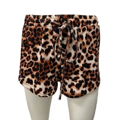 China Hot Selling Breathable Shorts For Women Shape Leopard Print Gym Shorts Sexiest Loose Waist Womens Shorts for sale