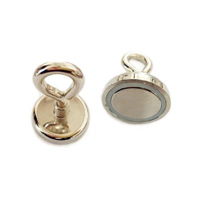 China Industrial Super Strong Pot Magnet Neodymium Ring Hat Magnetic Hook Magnetic Hook With Ring for sale