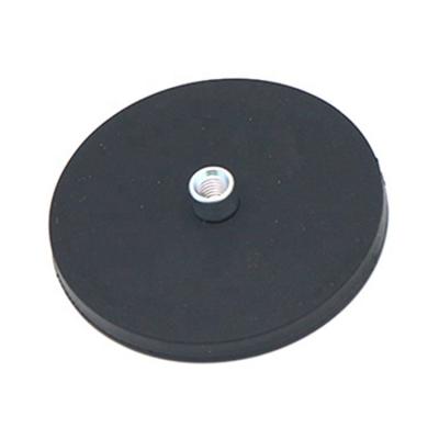 China Industrial Magnet Rubber Coated Neodymium Magnets With Threaded Rings for sale