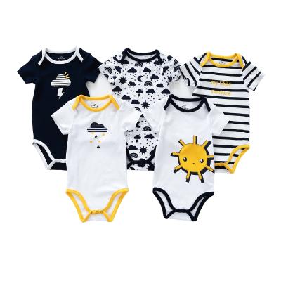 China Spandex/Cotton Baby Nest New Arrival 5 Pcs Set Babies Boy Jumpsuit Boys Clothing Sets Newborn Short Sleeves Baby Clothes for sale