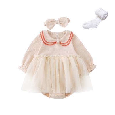 China Soft Warm Cloth And Environmental 2020 Baby Clothes With Hair Band Fancy Girl Clothes Girl Dress Infant Baby With Panty 3 Pieces Set for sale