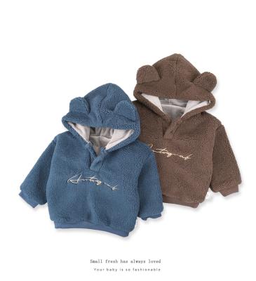 China Children's boutique clothing kids berber fleece sweaters baby boy winter hooded outfits anti-shrink for sale