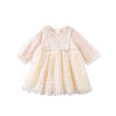 China Breathable Babies Dress With Lace Party Autumn Style Chiffon Girls Baby Dress Girl Dresses for sale