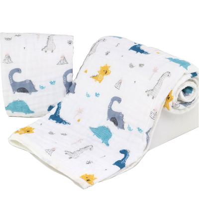 China PORTABLE Baby Muslin Baby Blanket 100% Super Soft Cotton Quick Easy Knit Knitted Baby Blanket With Cute Animal Pattern for sale