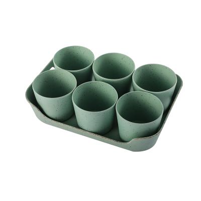 China Baike Eco Modern Wholesale Home Decor Flower Pot With 6 Mini Round Pot &1 Tray for sale