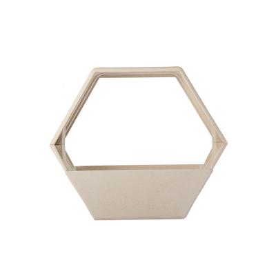 China Baike Eco Modern Outdoor Wall Decor Assembled Hexagonal Bamboo Wall Flower Pot for sale