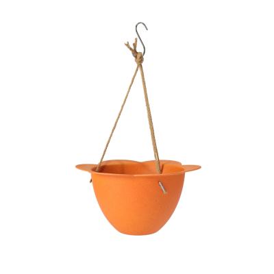 China Nature Material Modern Balcony Baike Eco Flower-Shape Outdoor Hanging Hanging Pot for sale