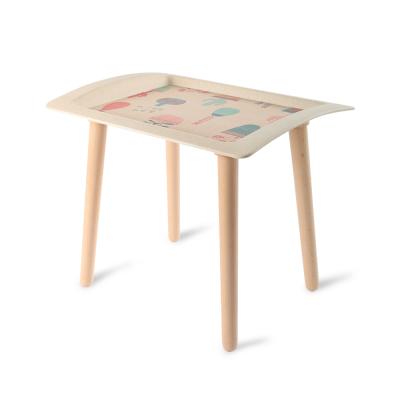 China Baike Eco-friendly Small Side Table Eco-friendly Living Room Small Coffee Table With Wooden Leg Decal Assembled Cute Paper Table for sale