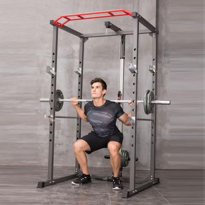 China Commercial Multi-Function Home Weightlifting Cable Crossover Power Squat Rack, Weightlifting Gym Exercising Equipment Smith Machine Rack. for sale