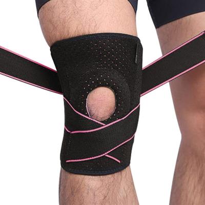 China Gym Support Bar Spring Doubles Patella Adjustable Open Knee Compression Sleeve Custom Sports Fitness, Running Knee Support Protector Retraining Knee Brace for sale