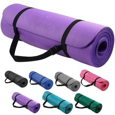 China Hot Sale Washable Odorless Exercise Non-Slip Matt, Custom Printing Logo 10mm NBR Yoga Fitness Mat. for sale