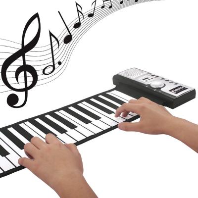 China Portable Multifunctional Keyboard Digital Handheld Piano Roll Up 61 Keys Lighting MIDI Keyboard Electronic Piano for Adult and Kids for sale