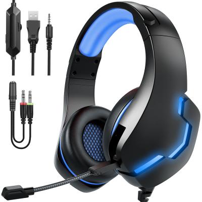 China Headband E-sports Gaming Headset Wired Headset With Microphone Luminescent Gaming Headset Earbuds For Internet Bar for sale