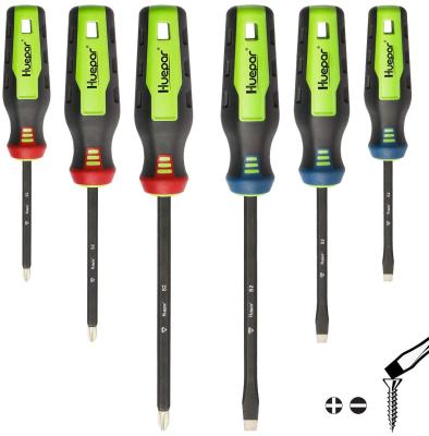 China Huepar Steel SD06, Professional 3 Slotted and 3 Phillips Screwdriver Kit, Magnetic Screwdriver Set 6PCS for sale