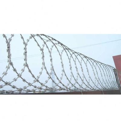 China Iron Wire Galvanized Security Fencing Anti Concertina Blade Barbed Wire Jail Razor Barbed Wire for sale