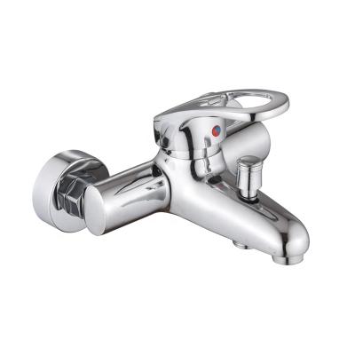 China Without Slide Bar Wall Mounted Waterfall Shower Faucet Mixer Tap Waterfall Spout Bathtub Mixer Tap for sale