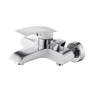 China Without Slide Bar Chrome Waterfall Shower Faucet Shower Mixer Tap Wall Mounted Waterfall Spout Bathtub Mixer Tap for sale