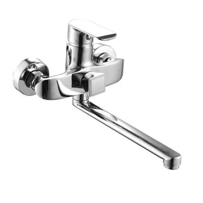 China Chrome Modern Single Handle Faucet Wall Mounted Shower Tub Mixer Tap for sale