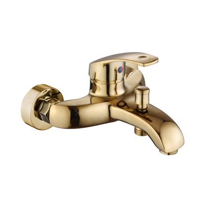 China Modern Wall Mounted Gold Bathtub Faucet Valve Bathroom Shower Mixers Hose Mixing Valve Faucet for sale