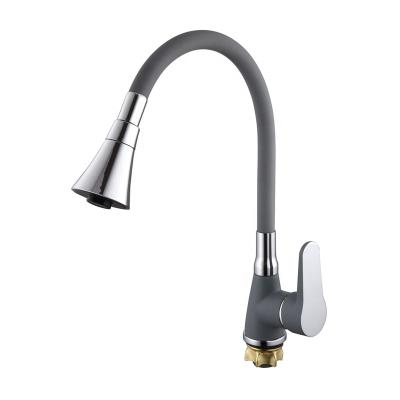 China Sense Faucets Silica Gel Sniff All Direction Kitchen Faucet Cold And Warm Gray Water Mixer Rotating Single Handle Kitchen Faucet for sale