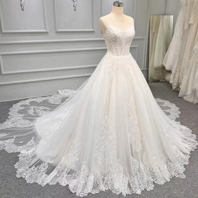 China Luxury Luxury Wedding Dress Sparkle Embroidery Mesh Lace Wedding Tube Top Fashion Breathable for sale