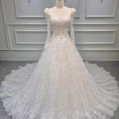 China Breathable Modest Muslim Wedding Dresses 2023 Bridal Gown Wedding Dress Wedding Dress for sale