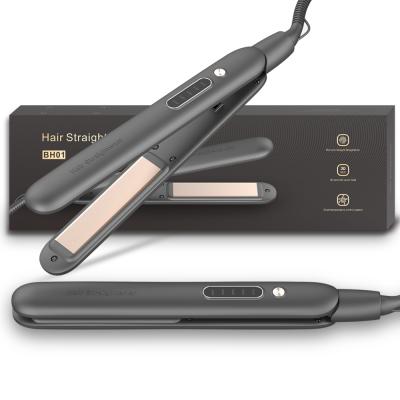 China Boot Self-Inspection Customized Hair Straightener Hair Flat Iron With LED Display Titanium Flat 360 Degree Swivel Power Cord For Hair Straightener for sale