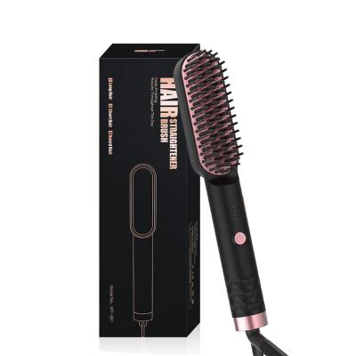 China Adjustable Professional Hair Straightener Comb PTC Hair Straightener Brush Hair Success Settings Heat Ceramic Heating Plate for sale