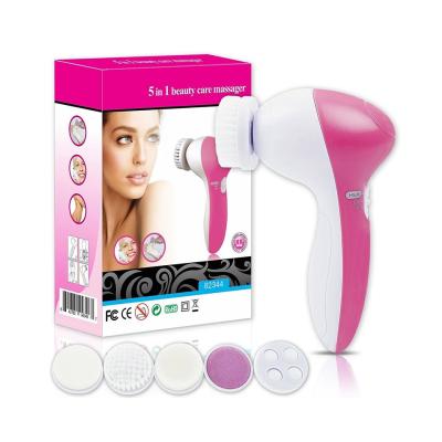 China DEEPLY CLEANING 5 in 1 Electric Rotating Face Cleaner Beauty Care Deep Massager Exfoliating Facial Cleansing Brush for sale