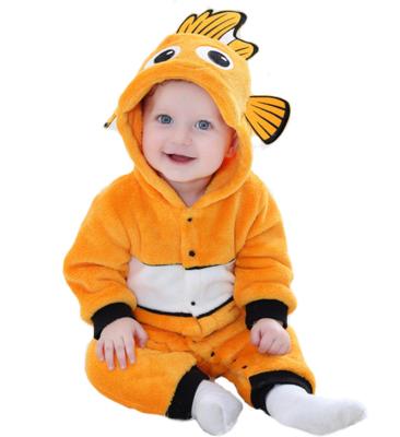 China Winter OEM Soft Baby Overalls Newborn Christmas Hooded Animal Clothes Baby Boy's Rompers Plush for sale