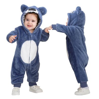 China Wholesale Cute Boy's Cosplay Baby Romper Soft Flannel Overalls Toddlers Animal Infant Girls Clothing for sale