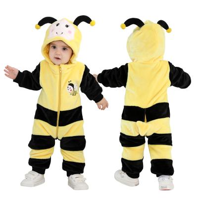 China Toddler Soft Warm Hooded Jumpsuit Sale Infant Flannel Winter Clothes Baby Onesies Bee Animal Costume for sale