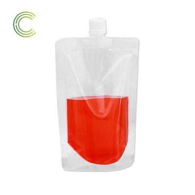 China Recyclable 250 ml 500ml plastic packaging transparent clear liquid water juice drink pouches squeeze spout pouch bag with spout for sale