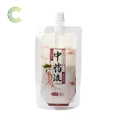 China Recyclable Stand Up Spout Pouch Plastic Drink Bag Traditional Chinese Medicine Packaging Bag Plastic Resealable Bag for sale