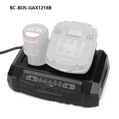 China For Bosch HOT SALE Bosch Powertool Batteries Charger Replace For BOSCH GAX1218V Charger to 12V 14.4V 18V Li-ion Dual-Bay Battery Charger with 2*USB Port for sale