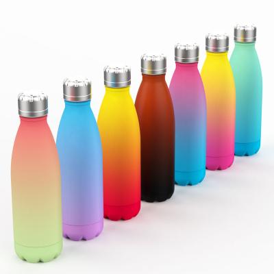 China Durable Color Change Stainless Steel Sport Bottle Double Wall Insulated Water Bottle With Copper Coating for sale