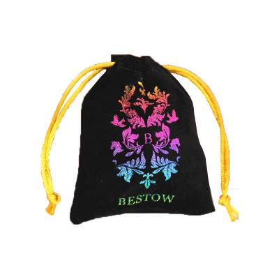 China Wholesale Cheap Recyclable Customized Soft Necklace Earing Ring Drawstring Pouch Bag Jewelry Byleading Printing Velvet for sale