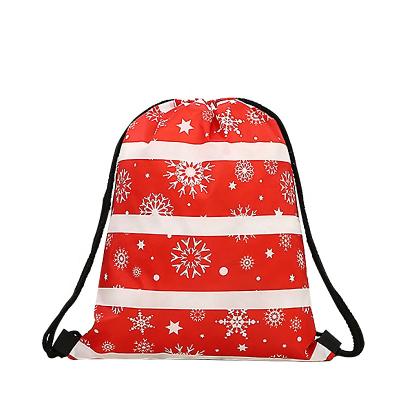 China Byleading Sports Gym Bag Christmas Polyester Durable Promotional Drawstring Bag With Logo for sale