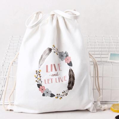 China Byleading Drawstring Garbage Bag Durable Custom Printing Cotton Drawstring Bag for sale