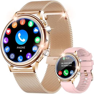 China Touch Screen Smart Watches for Women, Fitness Smartwatch for Android IOS, Answer/Do Call Activity Blood Pressure Heart Rate Tracker (Gold) for sale