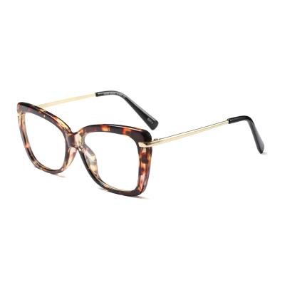 China Metal 2021 new shape female metal acetate prescription glass frame ladies optical glass frame for sale