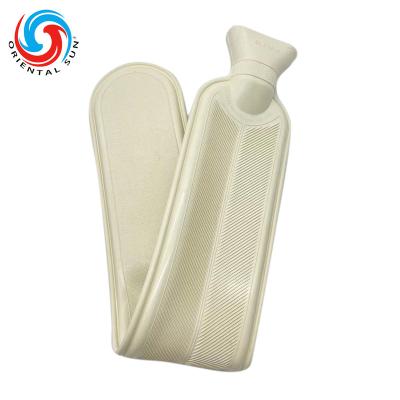 China Manufacture Extra Long Milky White Natural Rubber Long Hot Water Bag Bottle Without Covers for sale