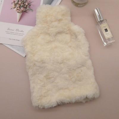 China Newest Hot Sales Wholesale Water Bottle Bag Natural Rubber Fluffy Warm Safety With Faux Fur Cover for sale