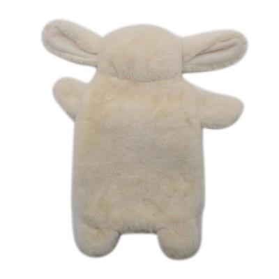 China Newest Rabbit Water Bottle Bag Natural Rubber Fluffy Warm Safety With Fuax Fur Cover Menstrual Pains for sale