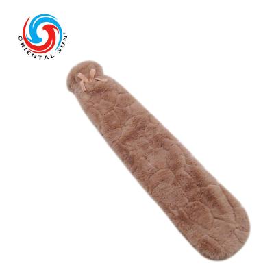 China Newest Winter 2700ml Long Rubber Hot Water Bottle With Faux Fur Cover Women Hot Water Bag for sale