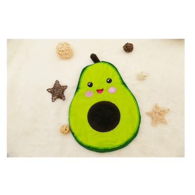 China Hand Warming Cute Avocados Cartoon Image Coral Fleece Blanket Soft Comfortable Microwavable Heat Pack for sale